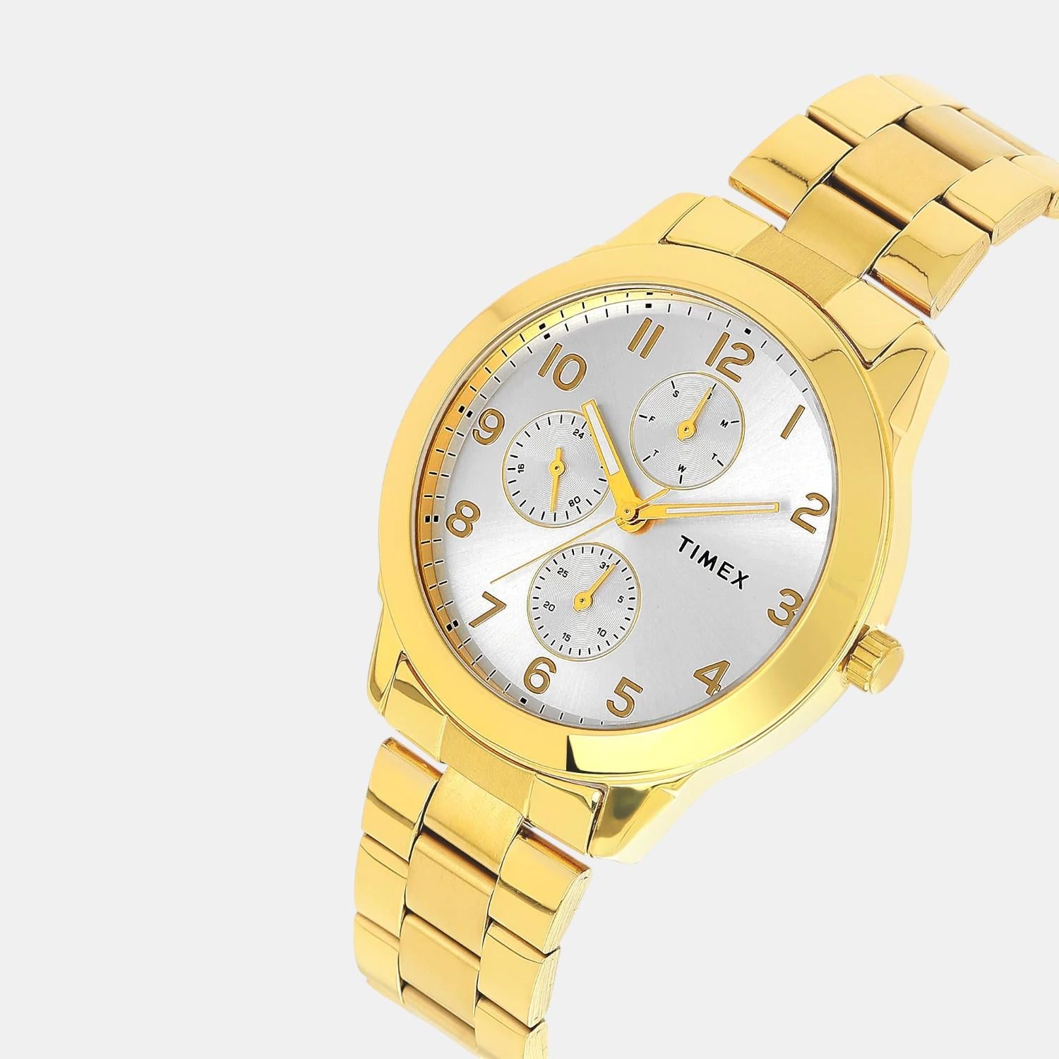 Fashion Men Quartz Silver Dial Multi-Function Stainless Steel Watch TWEG18524