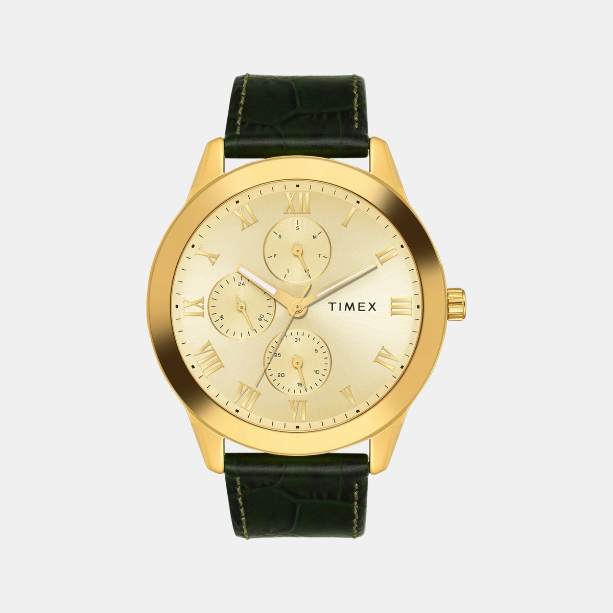 Trendline Men Quartz Champagne Dial Multi-Function Leather Watch TWEG18526