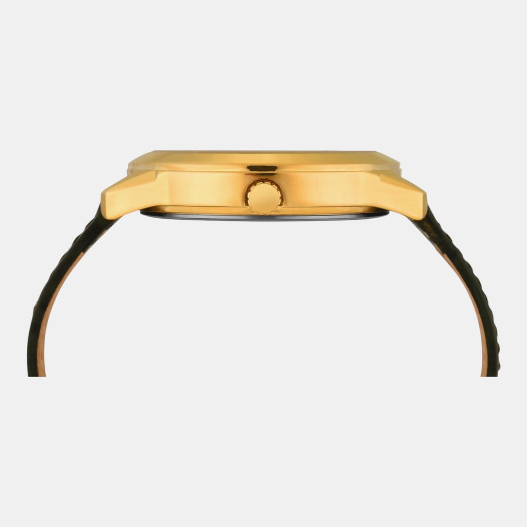 Fashion Men Quartz Champagne Dial Multi-Function Leather Watch TWEG18526