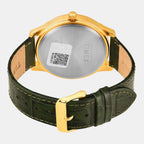 Fashion Men Quartz Champagne Dial Multi-Function Leather Watch TWEG18526