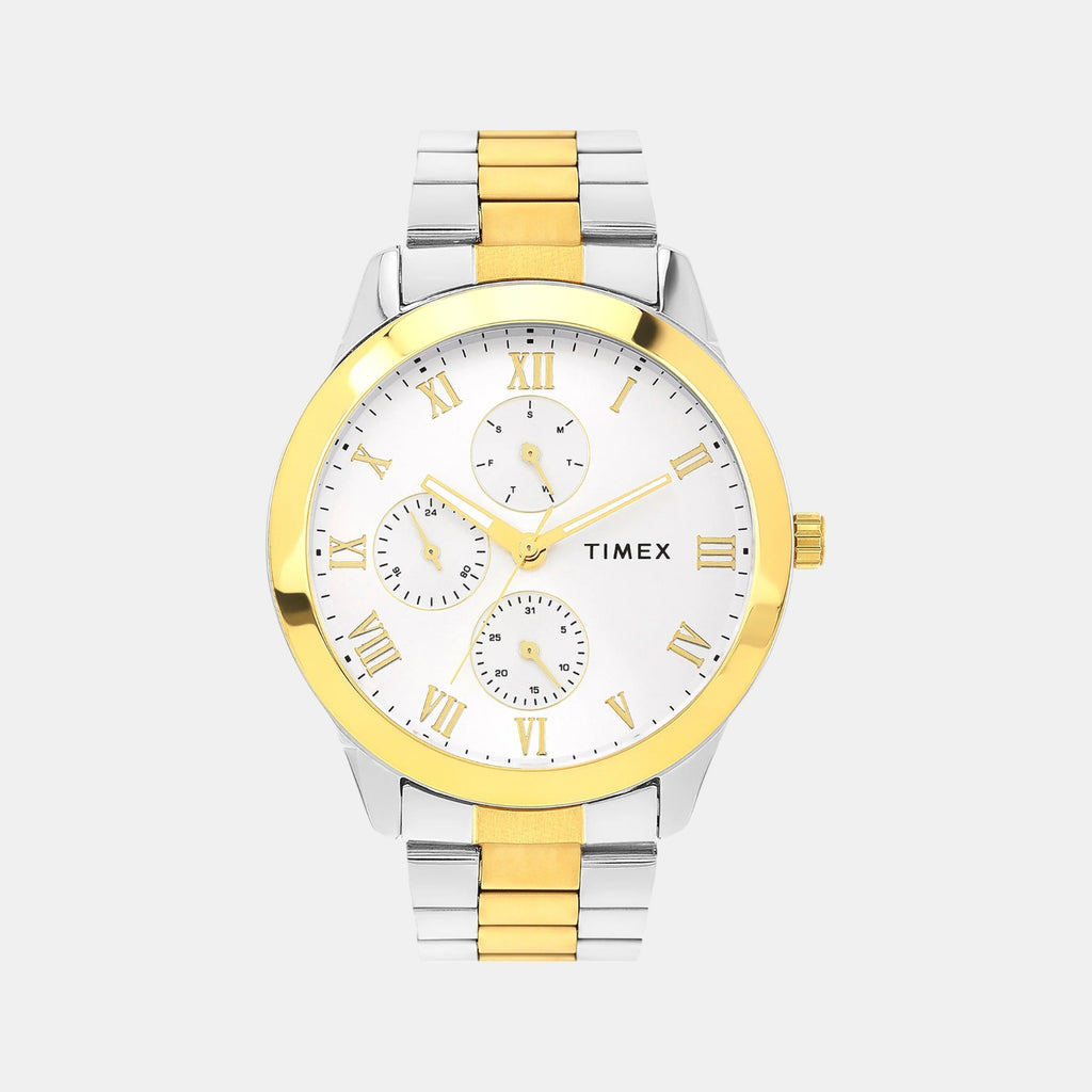 Fashion Men Quartz Silver Dial Multi-Function Stainless Steel Watch TWEG18528