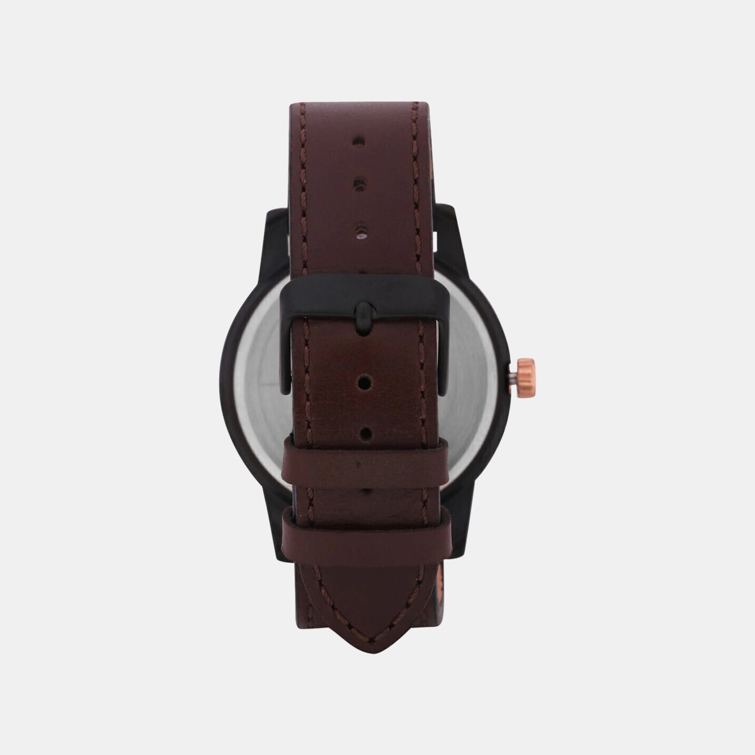 Fashion Men Quartz Brown Dial Multi-Function Leather Watch TWEG18903