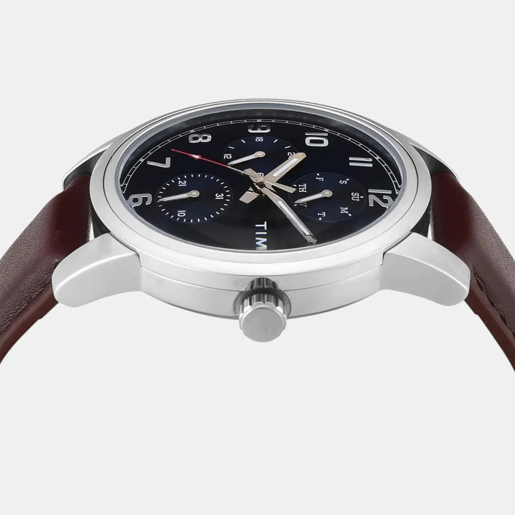 Trendline Men Quartz Blue Dial Multi-Function Leather Watch TWEG18906