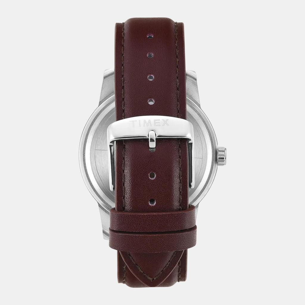 Fashion Men Quartz Blue Dial Multi-Function Leather Watch TWEG18906