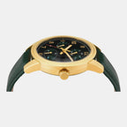 Fashion Men Quartz Green Dial Multi-Function Leather Watch TWEG18907