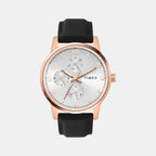 Fashion Men Quartz Silver Dial Multi-Function Leather Watch TWEG18908