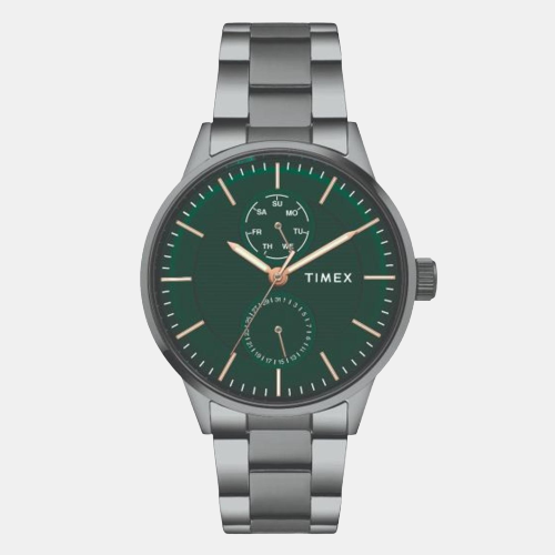 Timex Round Green Chronograph watch
