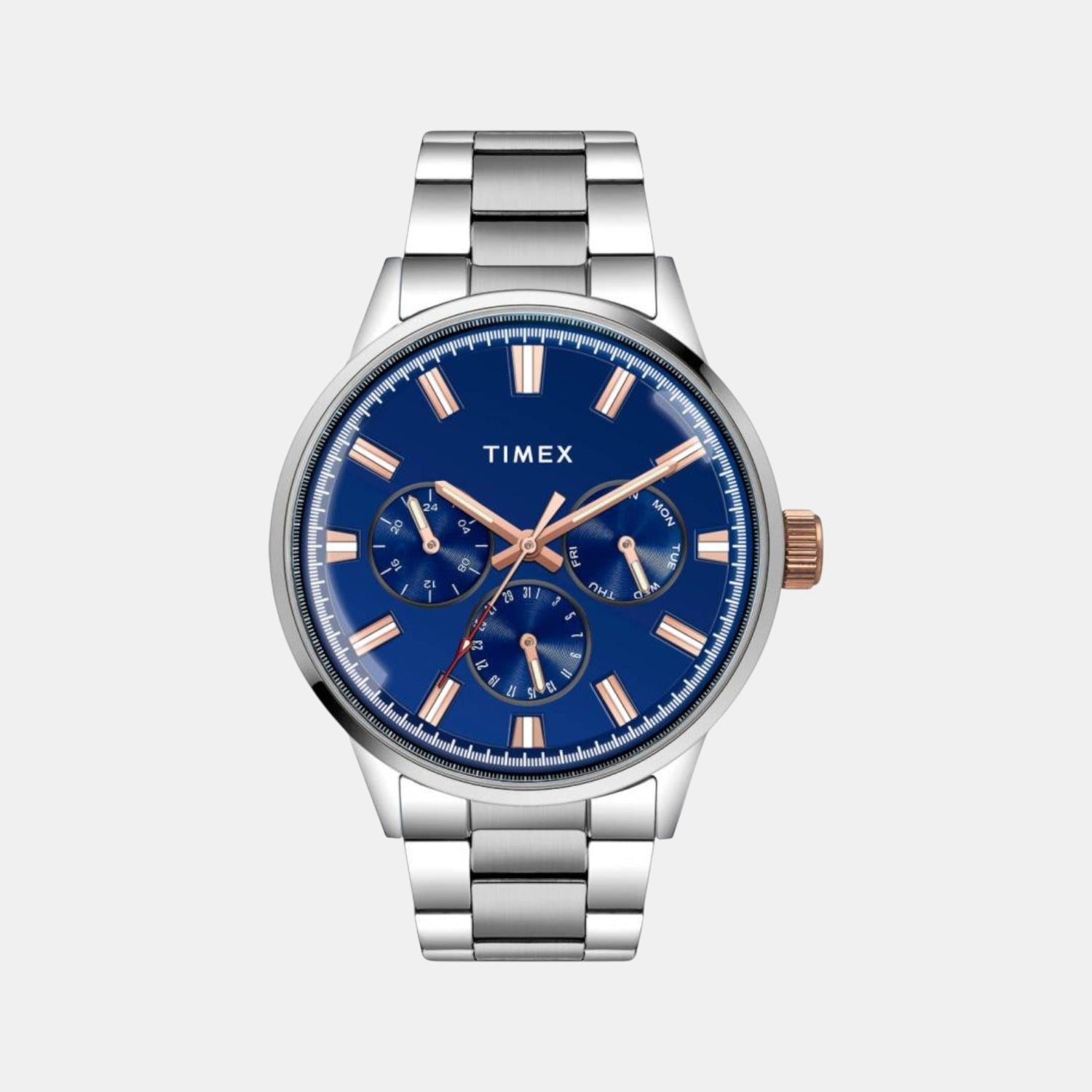 Fashion Men Quartz Blue Dial Chronograph Stainless Steel Watch TWEG19909