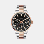 Fashion Men Quartz Black Dial Multi-Function Stainless Steel Watch TWEG19910