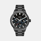 Fashion Men Quartz Black Dial Chronograph Stainless Steel Watch TWEG19911