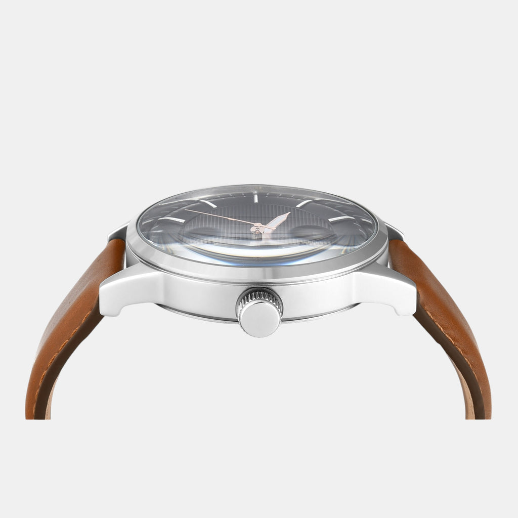 Fashion Men Quartz Blue Dial Multi-Function Leather Watch TWEG19912