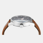 Fashion Men Quartz Blue Dial Multi-Function Leather Watch TWEG19912