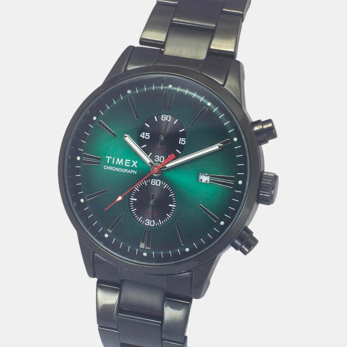 Trendline Men Quartz Green Dial Multi-Function Stainless Steel Watch TWEG19933
