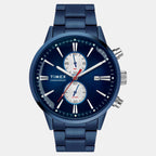 Fashion Men Quartz Blue Dial Chronograph Stainless Steel Watch TWEG19934