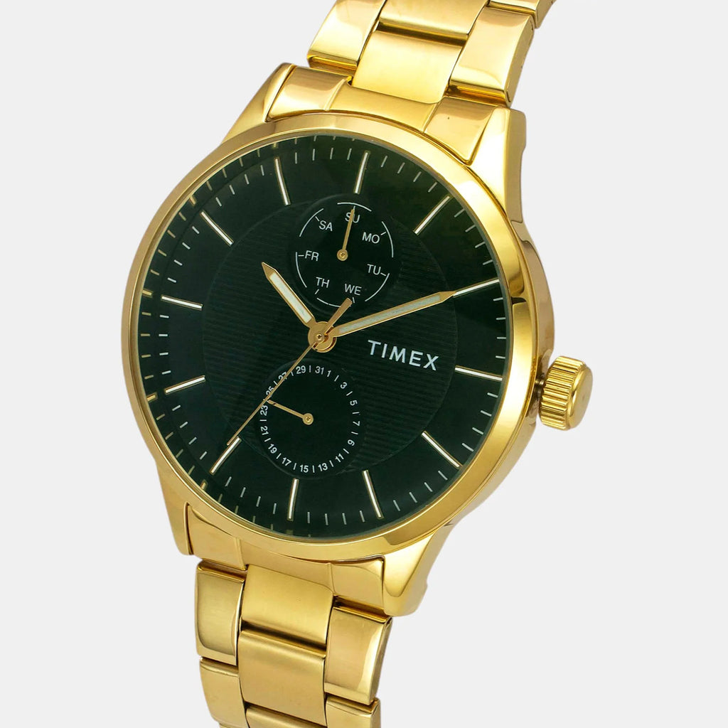 Trendline Men Quartz Green Dial Multi-Function Stainless Steel Watch TWEG19939