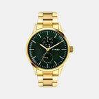 Fashion Men Quartz Green Dial Multi-Function Stainless Steel Watch TWEG19939
