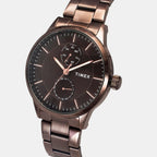 Trendline Men Quartz Brown Dial Multi-Function Stainless Steel Watch TWEG19941