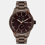 Fashion Men Quartz Brown Dial Multi-Function Stainless Steel Watch TWEG19941