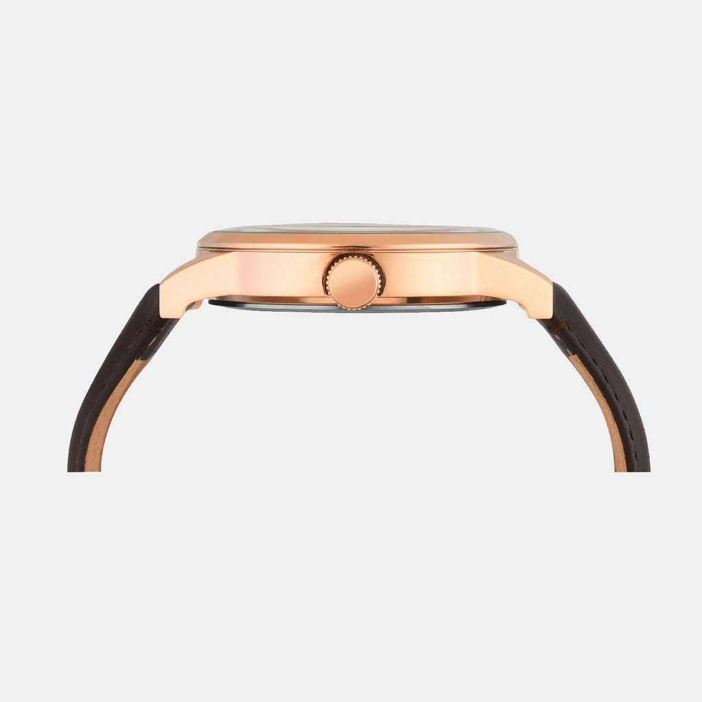 Fashion Men Quartz White Dial Multi-Function Leather Watch TWEG19943