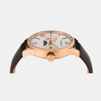 Fashion Men Quartz White Dial Multi-Function Leather Watch TWEG19943