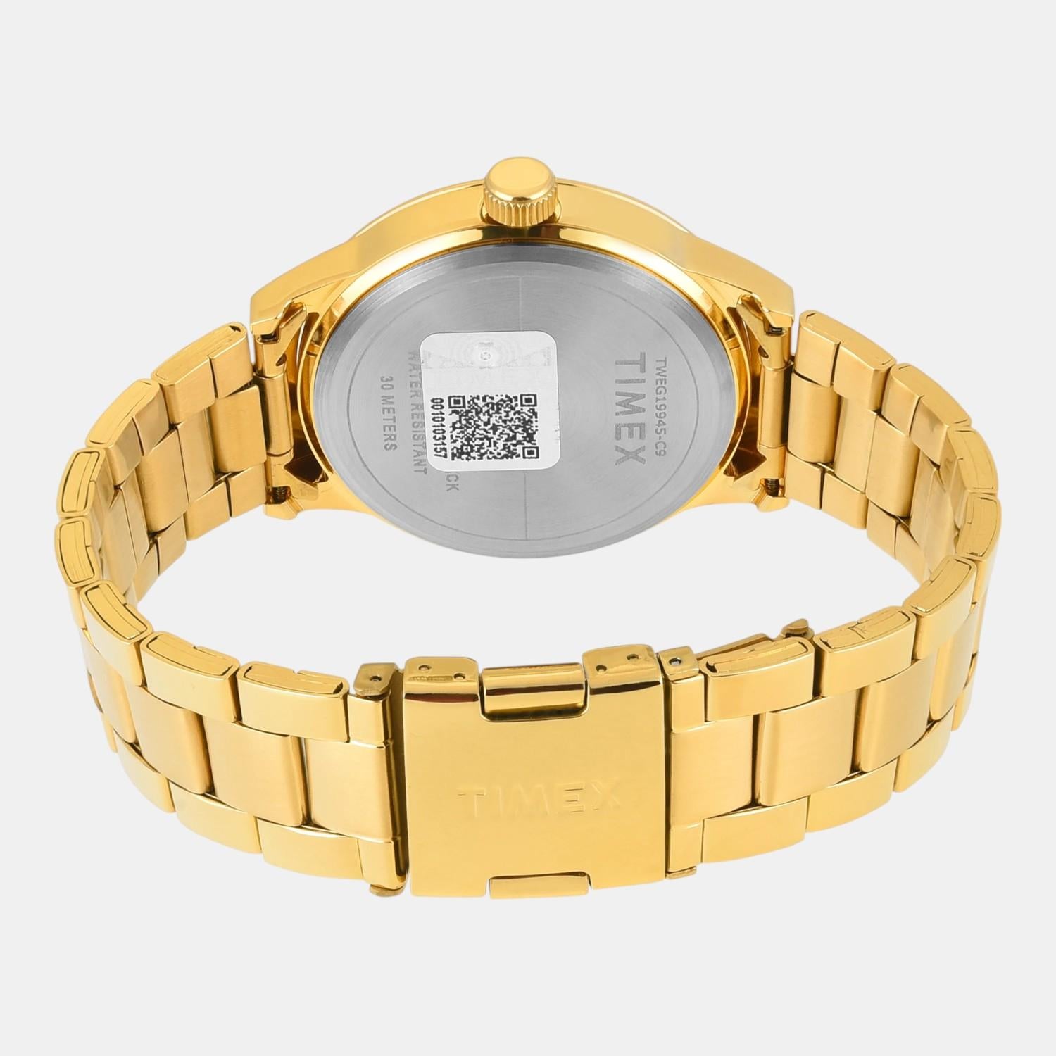 Fashion Men Quartz Champagne Dial Multi-Function Stainless Steel Watch TWEG19945