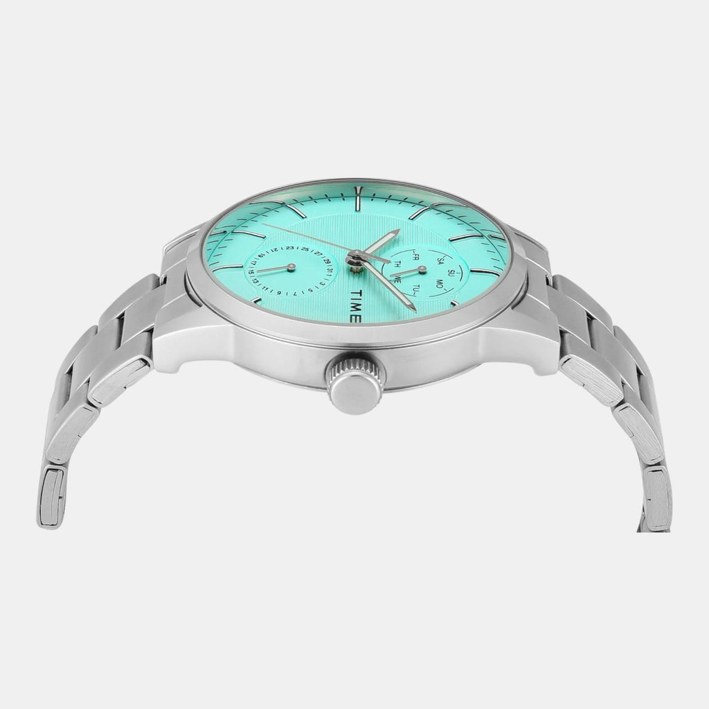 Fashion Men Quartz Tiffany Blue Dial Multi-Function Stainless Steel Watch TWEG19951