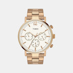 Fashion Men Quartz White Dial Chronograph Stainless Steel Watch TWEG20009