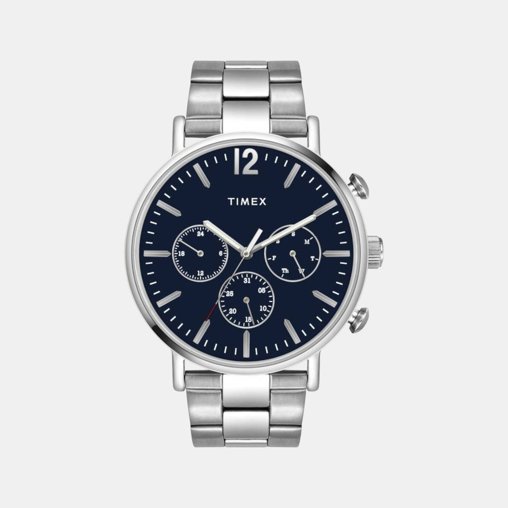 Fashion Men Quartz Black Dial Chronograph Stainless Steel Watch TWEG20011