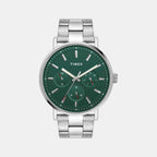 Fashion Men Quartz Green Dial Chronograph Stainless Steel Watch TWEG20017