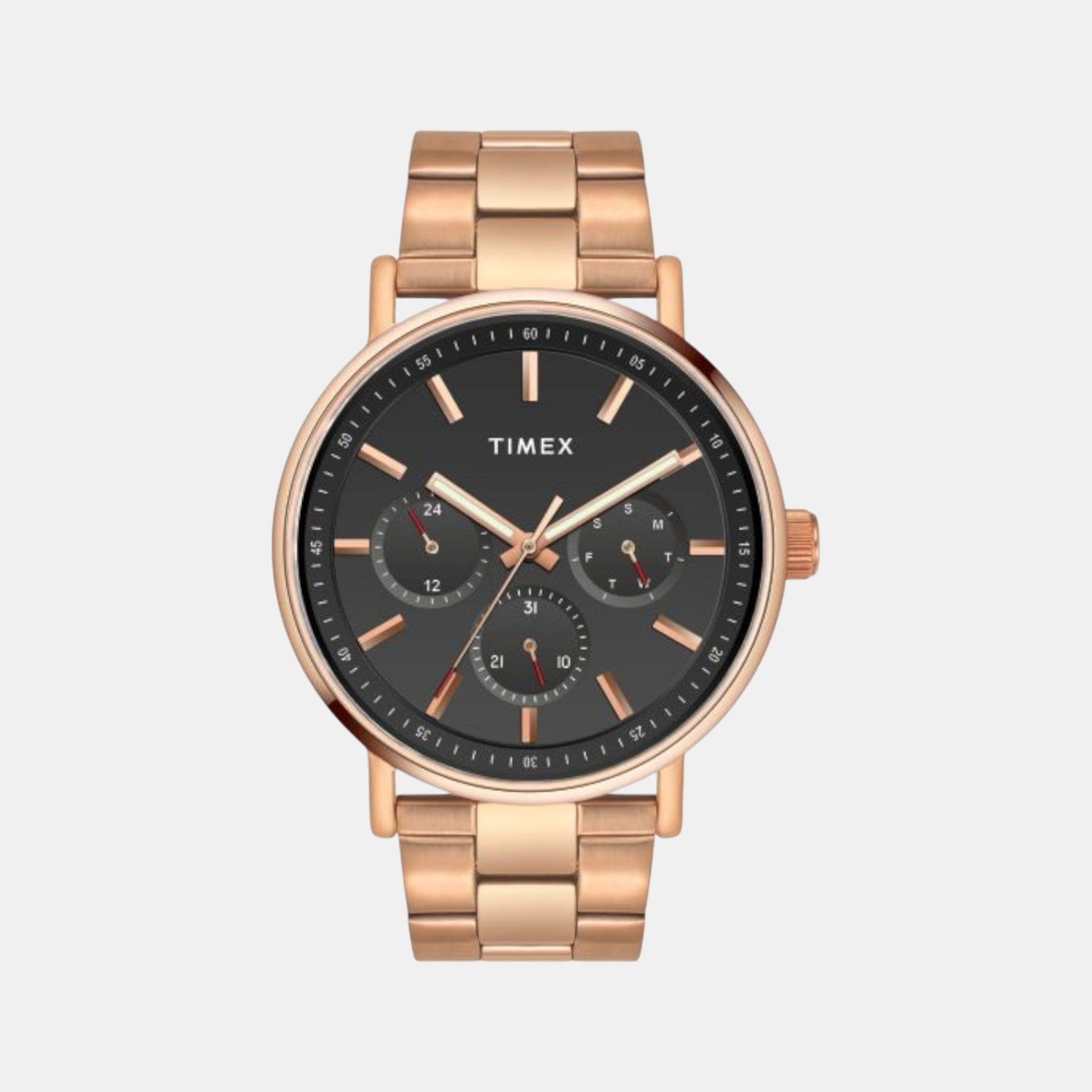 Fashion Men Quartz Black Dial Chronograph Stainless Steel Watch TWEG20018