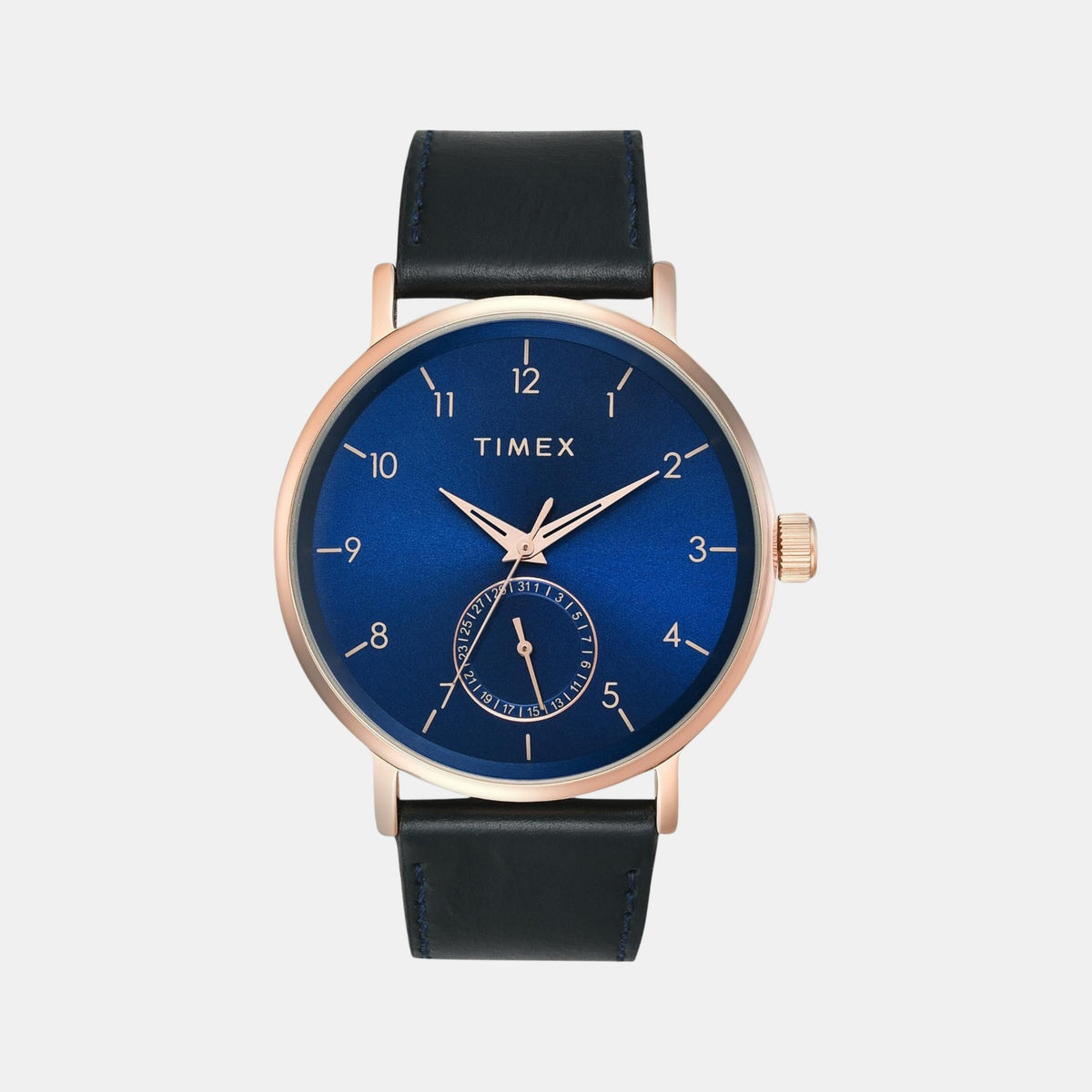 Fashion Men Quartz Blue Dial Analog Leather Watch TWEG20020