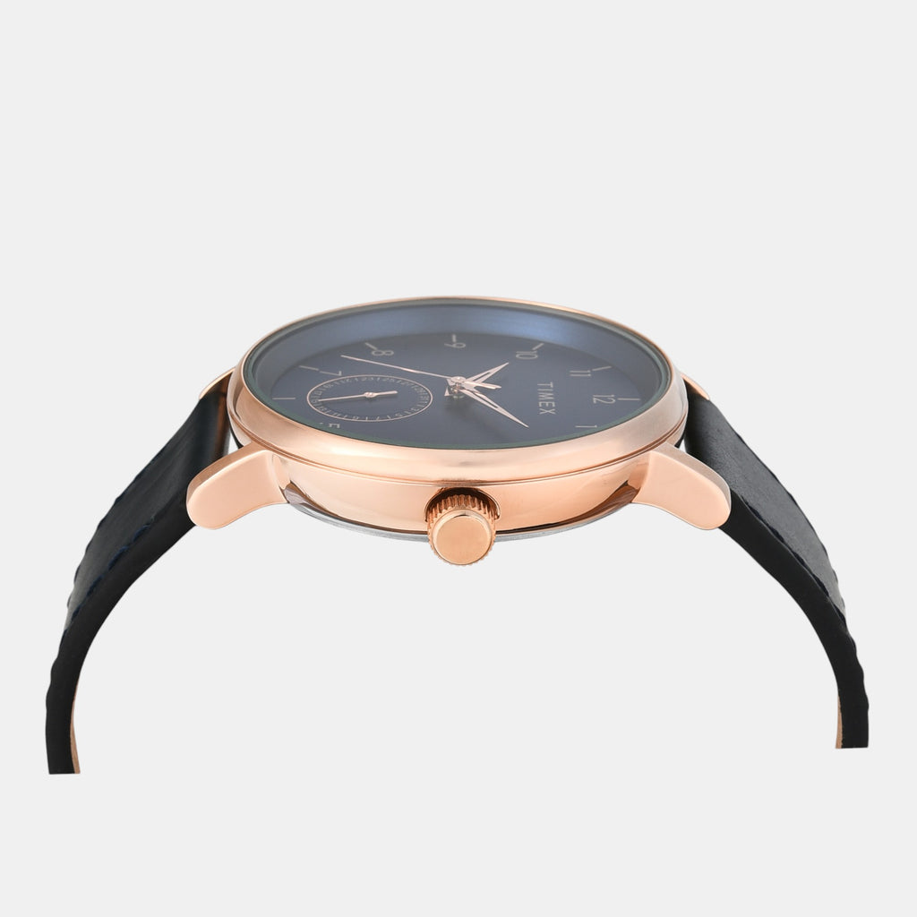 Fashion Men Quartz Blue Dial Analog Leather Watch TWEG20020