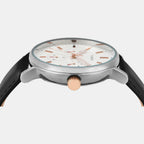 Fashion Men Quartz White Dial Multi-Function Leather Watch TWEG20021