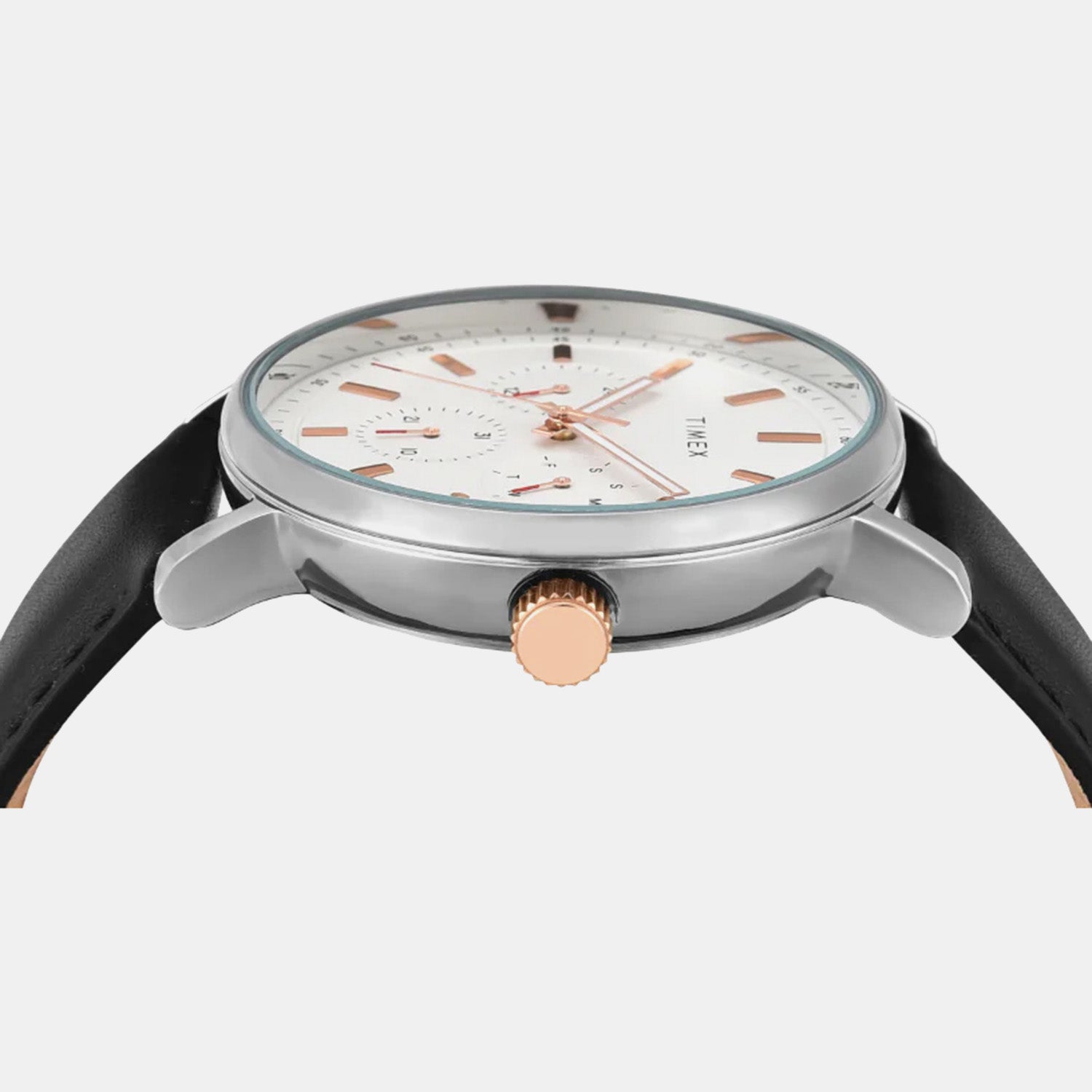 Fashion Men Quartz White Dial Multi-Function Leather Watch TWEG20021