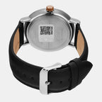 Fashion Men Quartz White Dial Multi-Function Leather Watch TWEG20021