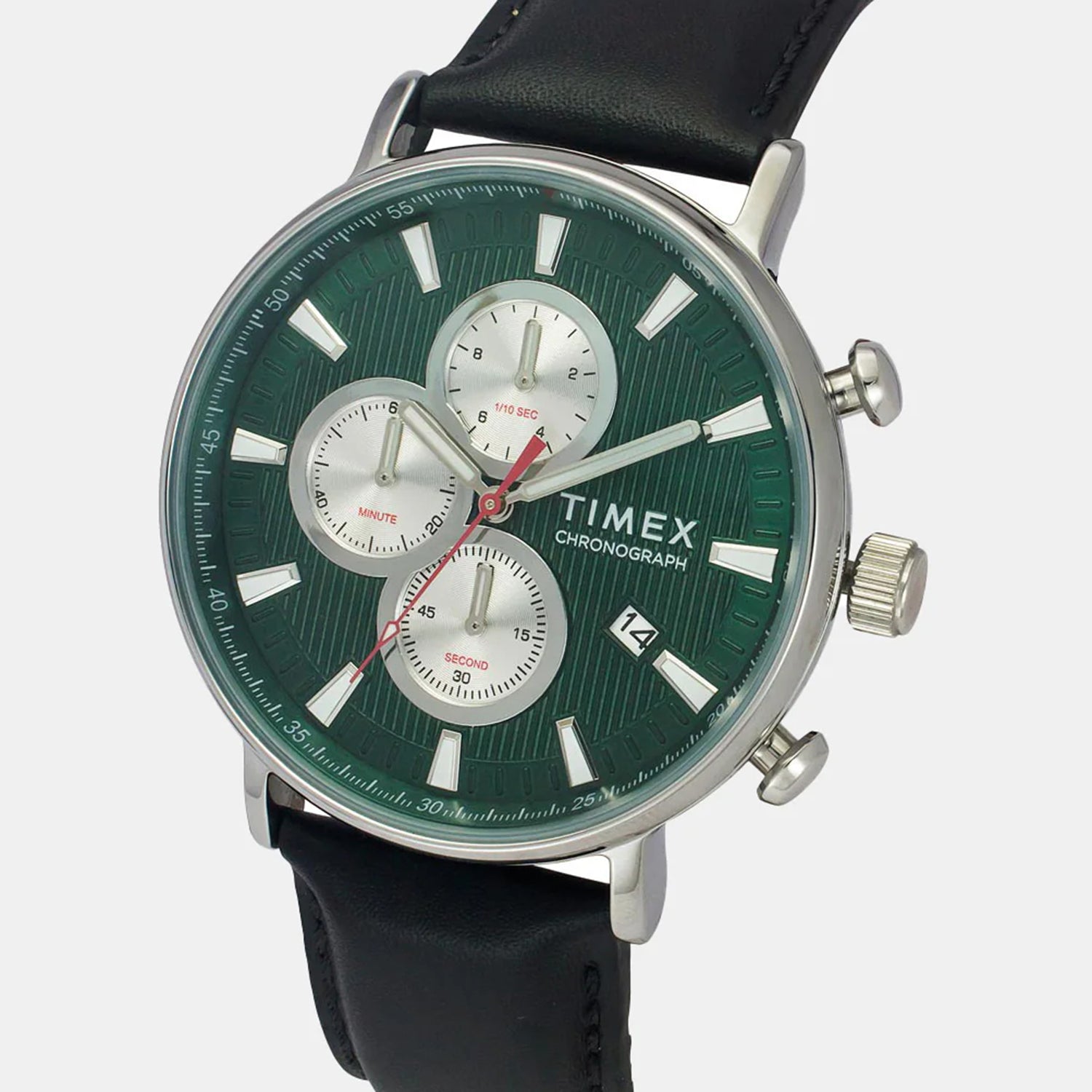 Men Quartz Green Dial Multi-Function Leather Watch TWEG20023-EX