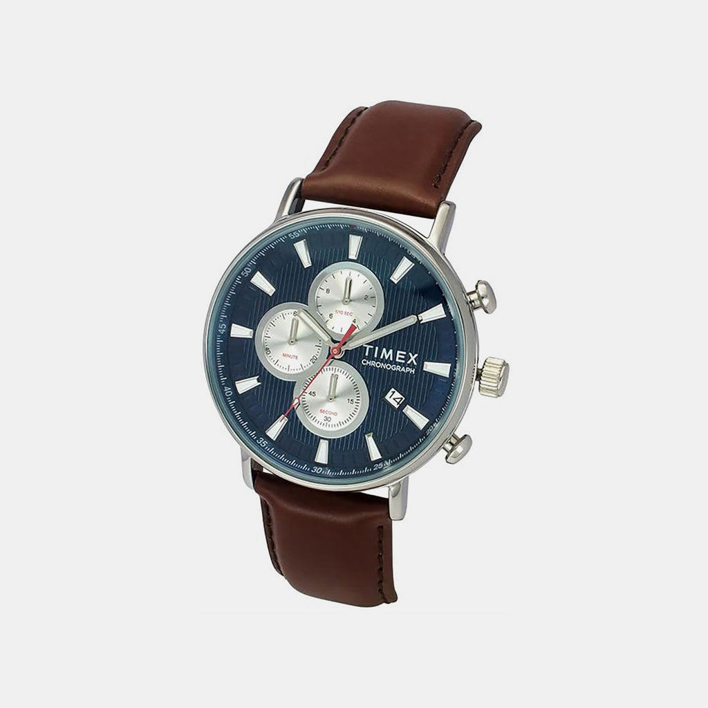 Men Quartz Blue Dial Chronograph Leather Watch TWEG20024