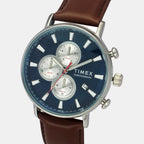 Men Quartz Blue Dial Analog Leather Watch TWEG20024-EX