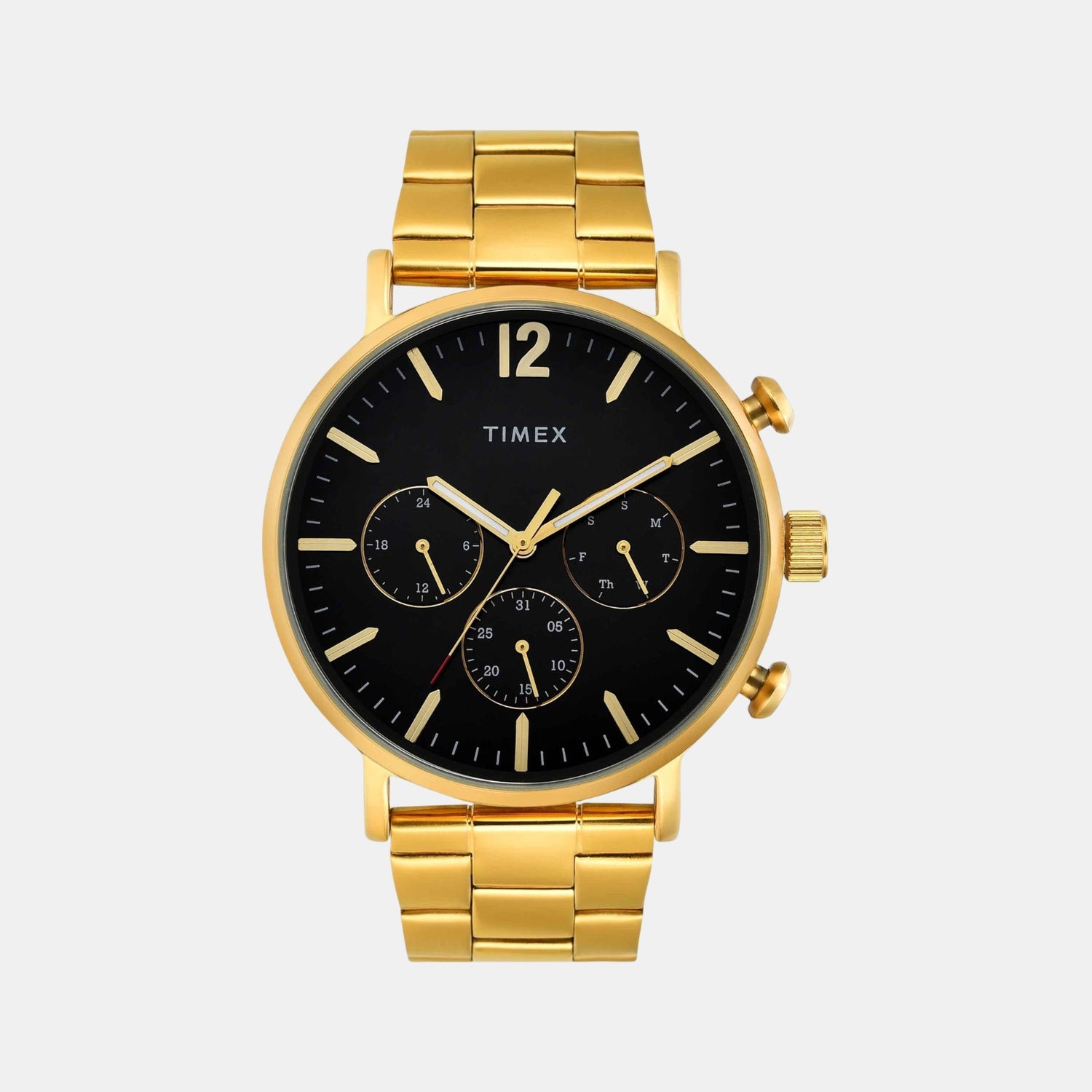 Fashion Men Quartz Black Dial Multi-Function Stainless Steel Watch TWEG20025