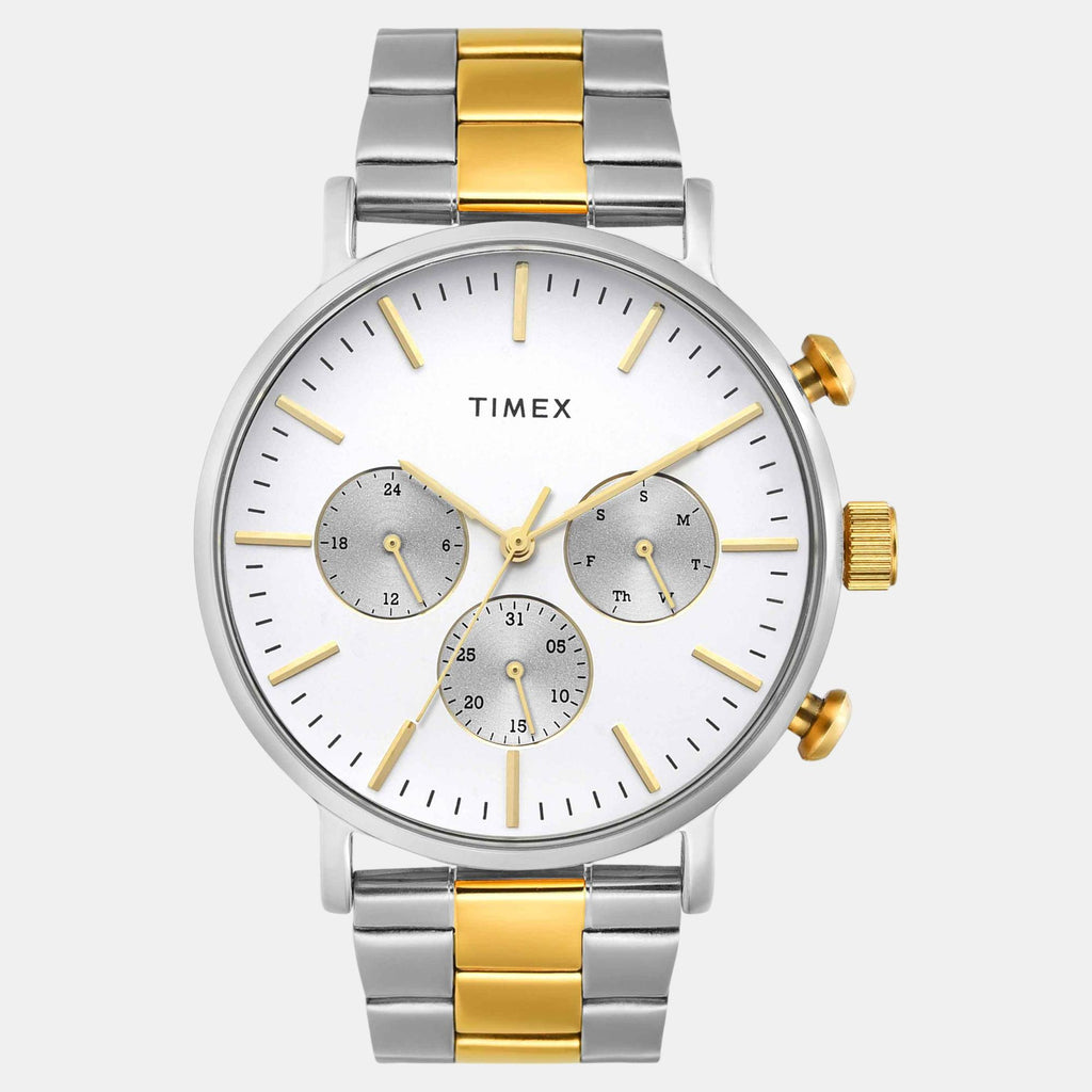 Fashion Men Quartz Warm Silver Dial Multi-Function Stainless Steel Watch TWEG20026