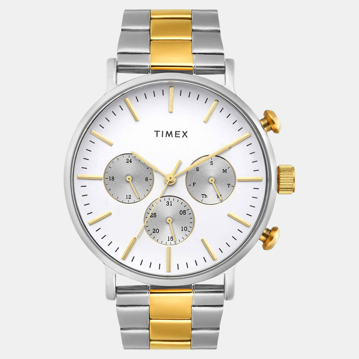 Fashion Men Quartz Silver Dial Multi-Function Stainless Steel Watch TWEG20026