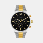 Fashion Men Quartz Black Dial Multi-Function Stainless Steel Watch TWEG20027