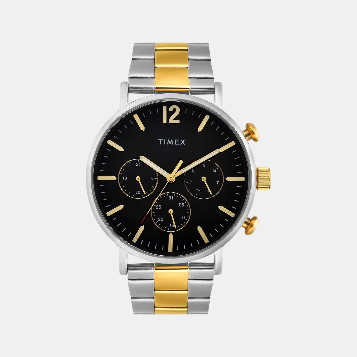 Fashion Men Quartz Black Dial Multi-Function Stainless Steel Watch TWEG20027