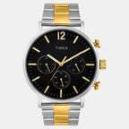 Fashion Men Quartz Black Dial Multi-Function Stainless Steel Watch TWEG20027