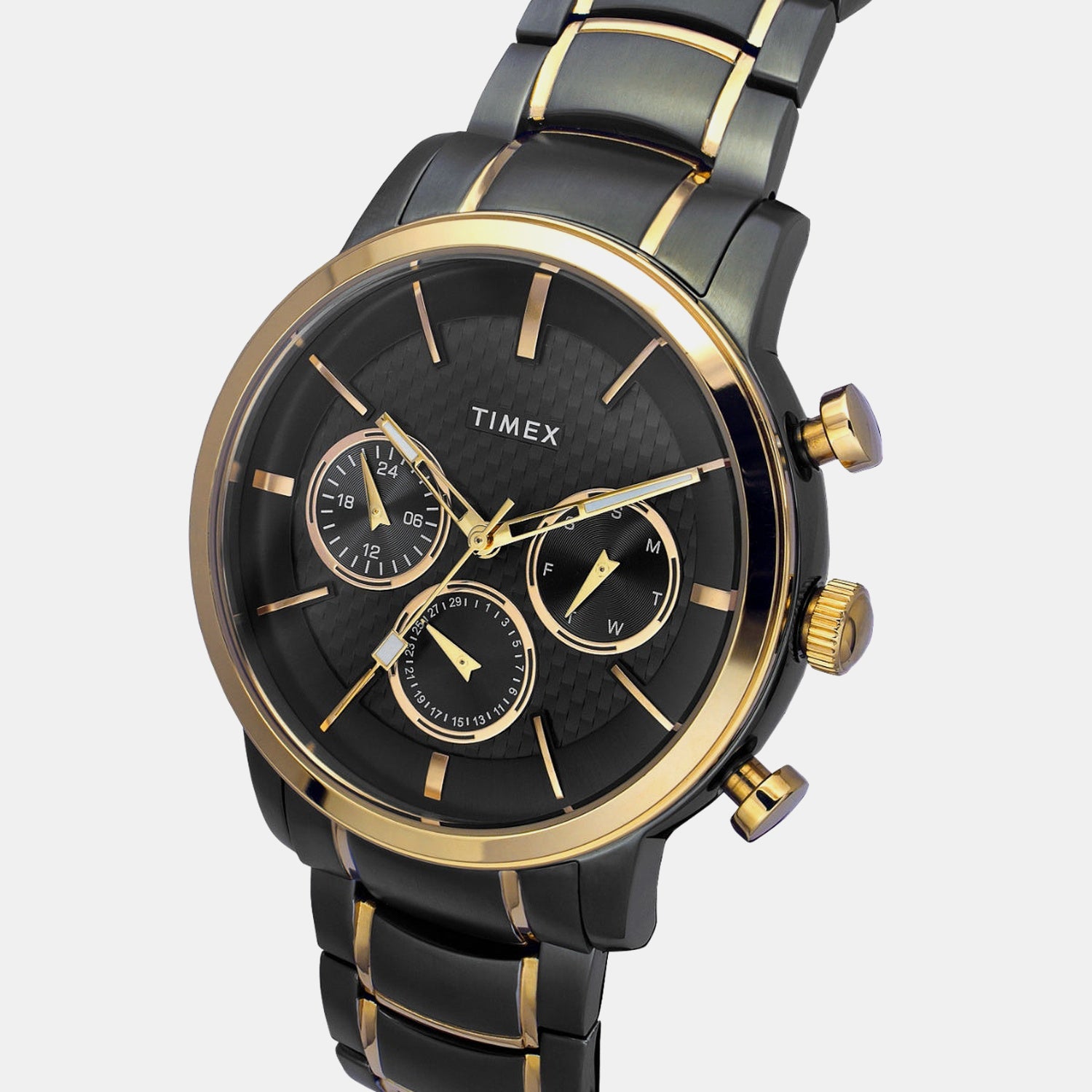 Fashion Men Quartz Black Dial Chronograph Stainless Steel Watch TWEG20204