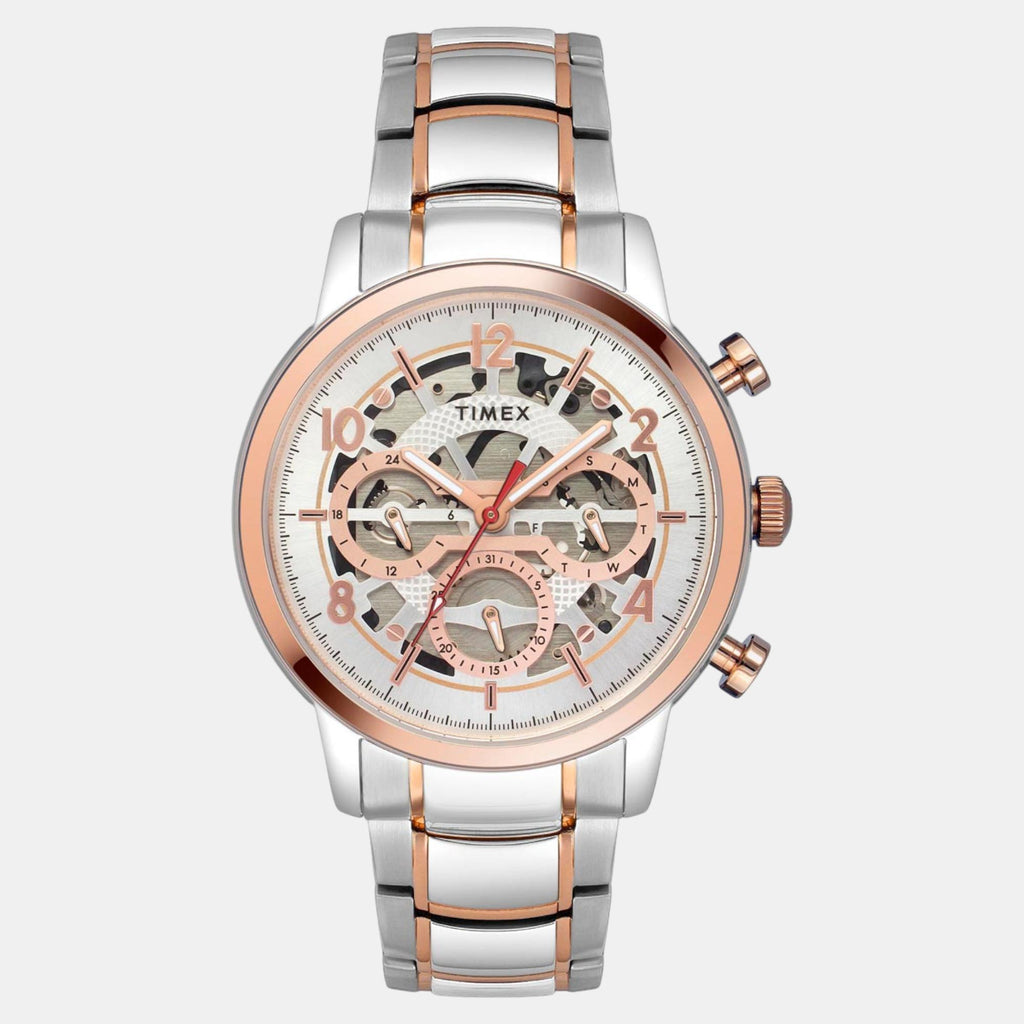 E Class Men Quartz Silver Dial Multi-Function Stainless Steel Watch TWEG20205