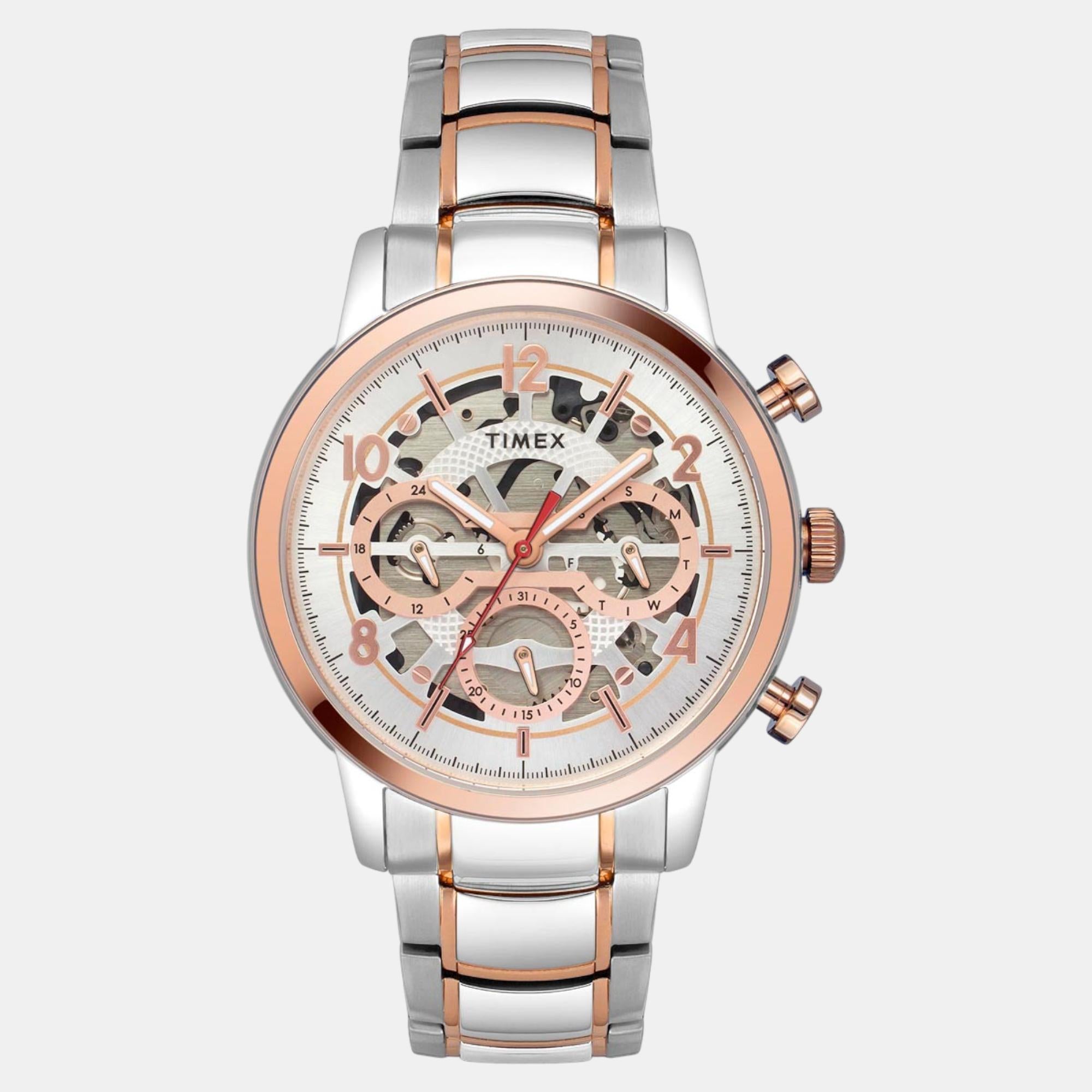 E Class Men Quartz Silver Dial Multi-Function Stainless Steel Watch TWEG20205