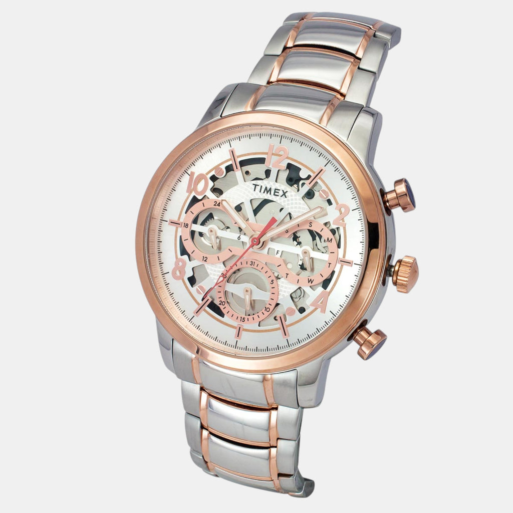 E Class Men Quartz Silver Dial Multi-Function Stainless Steel Watch TWEG20205