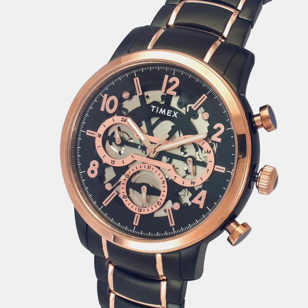 E Class Men Quartz Black Dial Multi-Function Stainless Steel Watch TWEG20206