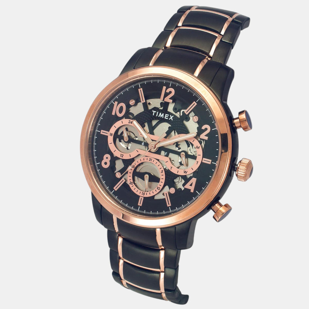 E Class Men Quartz Black Dial Multi-Function Stainless Steel Watch TWEG20206